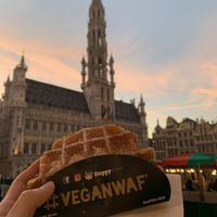 Vegan Waffle with icing sugar  at VeganWaf in Brussels