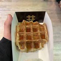 Waffle with maple syrup  at VeganWaf in Brussels