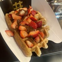 Choc and strawberries   at VeganWaf in Brussels