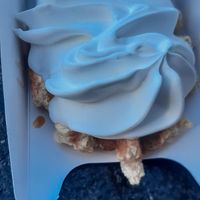 Waffle with salty caramel sauce and whipped cream at VeganWaf in Brussels