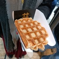 Salted caramel topping at VeganWaf in Brussels