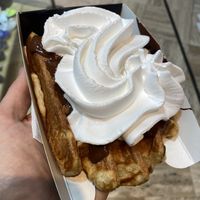 Choc sauce and cream  at VeganWaf in Brussels