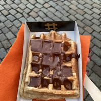 waffle with chocolate   at VeganWaf in Brussels