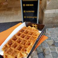 Salted caramel waffle at VeganWaf in Brussels