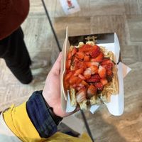 Chocolate and strawberry waffle   at VeganWaf in Brussels