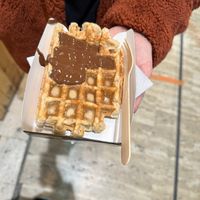 Caramel and chocolate waffle   at VeganWaf in Brussels