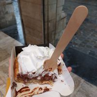 Chocolate and whipped cream  at VeganWaf in Brussels