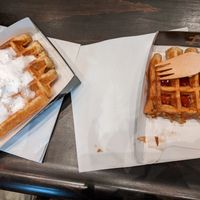 "whipped cream" and Liege syrup at VeganWaf in Brussels