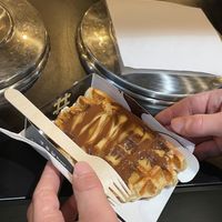 Waffle with chocolate and caramel   at VeganWaf in Brussels