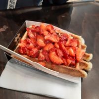 Chocolate and strawberries at VeganWaf in Brussels