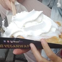 Gaufre à la chantilly at VeganWaf in Brussels