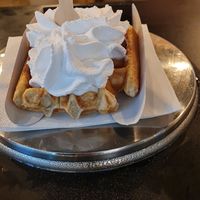 Plain whipping cream at VeganWaf in Brussels