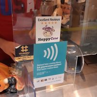 Delighted with their sticker at VeganWaf in Brussels