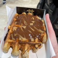Waffle with chocolate and salted caramel   at VeganWaf in Brussels
