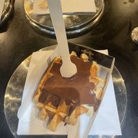 Vegan waffle with chocolate   at VeganWaf in Brussels