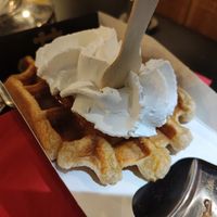 Gaufre caramel et chantilly at VeganWaf in Brussels