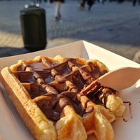 Waffle with chocolate at VeganWaf in Brussels