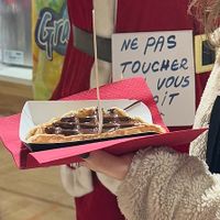 Terrible photo, great waffle!  at VeganWaf in Brussels