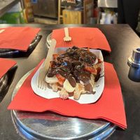 Waffle with banana, strawberry and chocolate at VeganWaf in Brussels