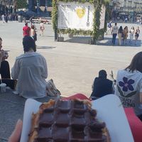 Waffle with just chocolate sauce at VeganWaf in Brussels
