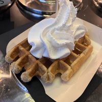 Vegan waffle with caramel and whipped cream 🌱   at VeganWaf in Brussels