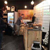 The “kitchen” at VeganWaf in Brussels