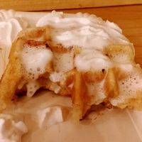 whipped cream fail at VeganWaf in Brussels