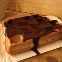 Waffle with chocolate at VeganWaf in Brussels