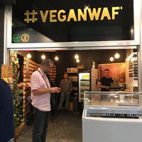 Outside ( in the gallery)  at VeganWaf in Brussels