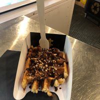 Waffle whit chocolate topping  at VeganWaf in Brussels