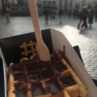 Waffle with chocolate sauce!  at VeganWaf in Brussels