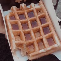 Waffles with caramel sauce  at VeganWaf in Brussels