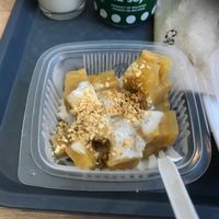 Banana cake with coconut milk, 100% vegan though not mentioned as vegan. very tasty at Banh Mi Saigon in Paris