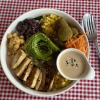 Added falafel to the Buddha bowl  at The Garden in Koh Lanta