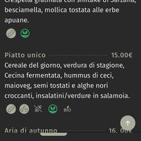 Menu first course  at Lorens in Massa