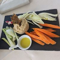 Hummus starter at Lorens in Massa