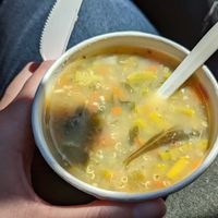 Quinoa spring veggie soup at Bagels & More in Beloit