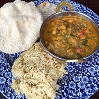 Sweet potato, chick pea, & spinach curry at The Crystal Palace  in Glasgow