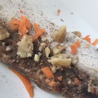 Raw carrot cake at Sukha Cafe in Baton Rouge