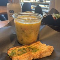 Spicy soup  at Spreegold in Berlin