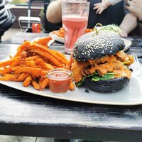 Crispy Mushroom Burger at Spreegold in Berlin