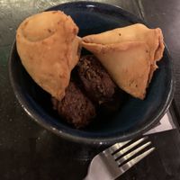 Samosas and onion bhajis  at The Forty Foot in Dun Laoghaire
