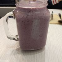 Berry smoothie - uses blueberries, raspberries, strawberries, CoYo, and soy milk at Loving Hut in Northbridge