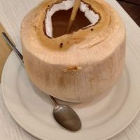 Fresh coconut juice at Loving Hut in Northbridge