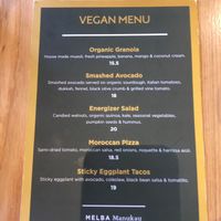 feb 2018 menu  at MELBA in Auckland
