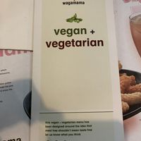 Menu cover at Wagamama - Crowne Plaza Hotel in Dubai