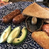 Vegan breakfast with Quorn sausages and side of avo at The Great Wood Wetherspoon in Blanchardstown