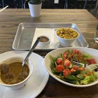 Soup of the day, side salad, mac ‘n’ cheesee  at Can't Believe It's Vegan  in Westerville