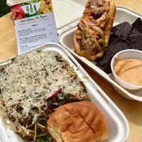 Vegan Chick'n Pasta & Spicy Brat! at Can't Believe It's Vegan  in Westerville