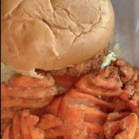Spicy Crispy “Chicken” Sandwich  at Vegans Are Us in Vineland